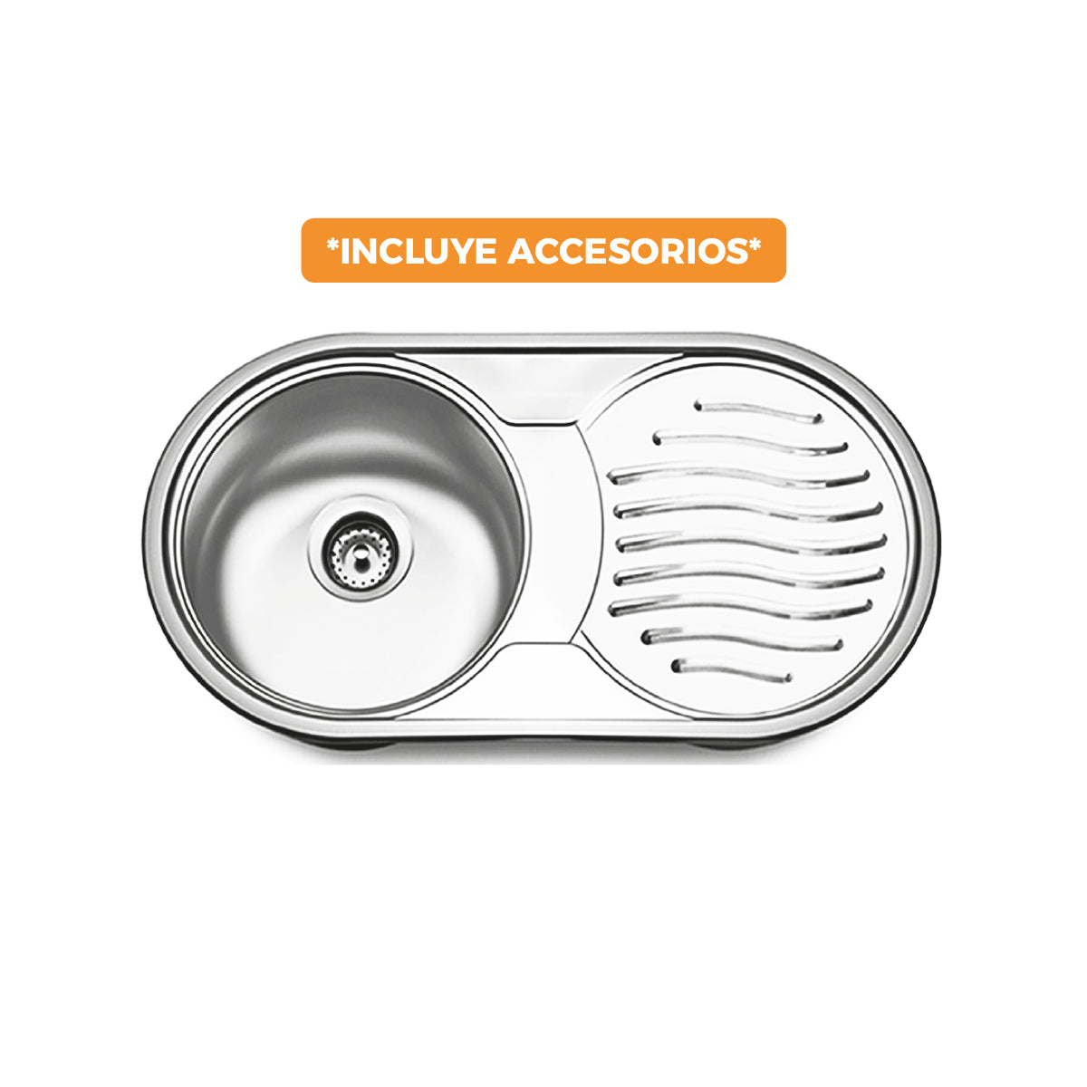 Lavadero Acero Inox. Semidueto C/Escu Nd85X45 B Fratelli